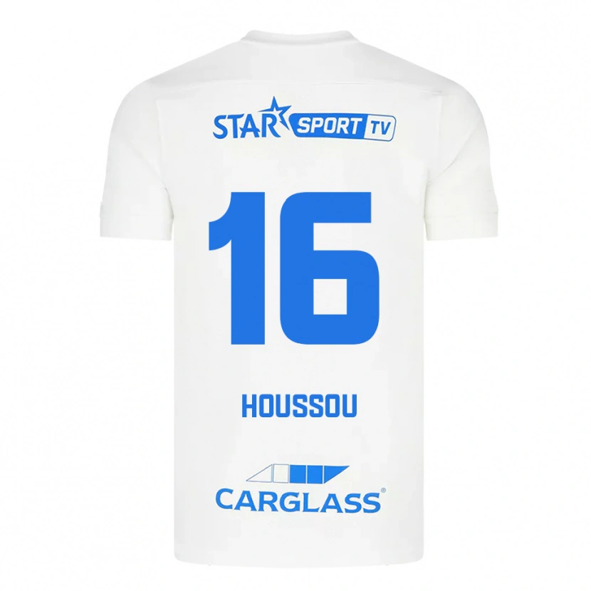 Danxen Kinderen Josué Houssou #16 Wit Blauw Uitshirt Uittenue 2025/26 T-Shirt