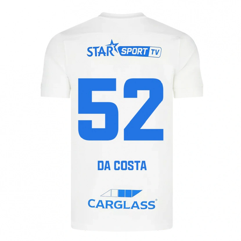 Danxen Kinderen Wilson Da Costa #52 Wit Blauw Uitshirt Uittenue 2025/26 T-Shirt