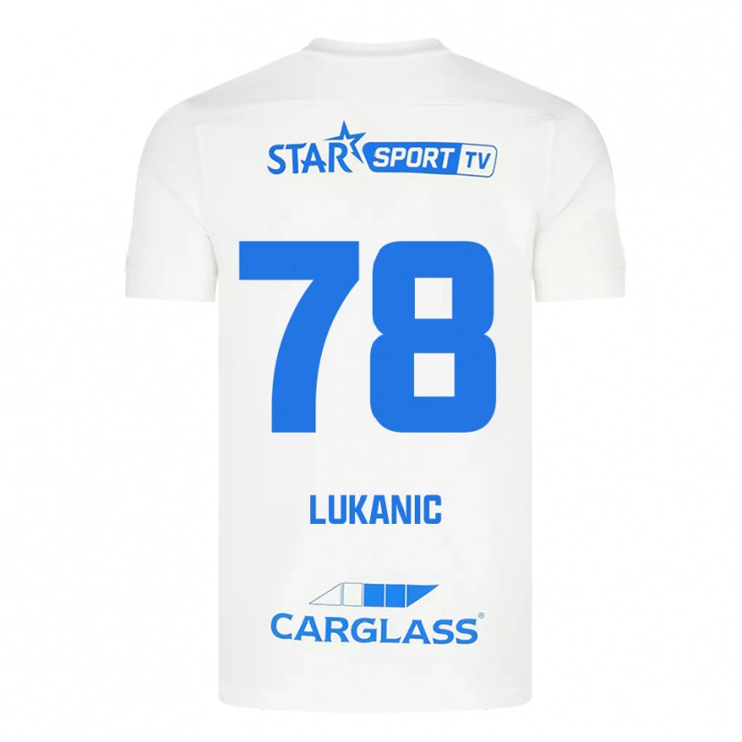 Danxen Kinderen Luka Lukanic #78 Wit Blauw Uitshirt Uittenue 2025/26 T-Shirt