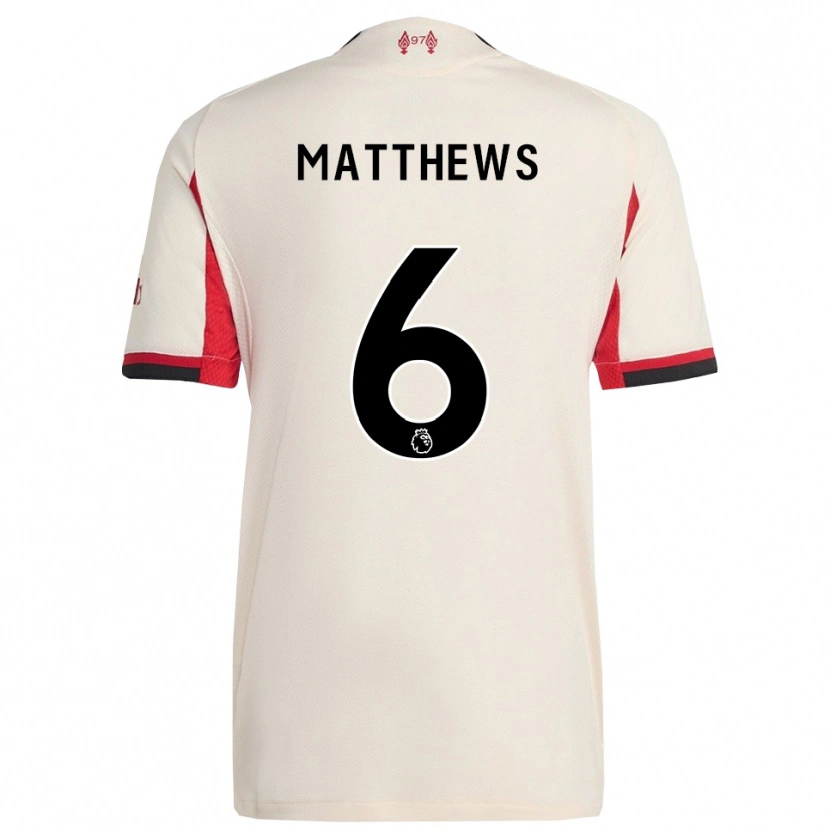 Danxen Kinderen Jasmine Matthews #6 Wit Zwart Uitshirt Uittenue 2025/26 T-Shirt