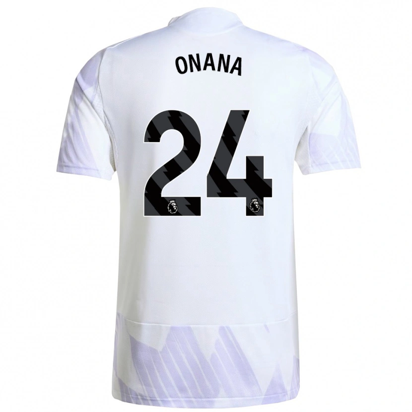 Danxen Kinderen André Onana #24 Wit Paars Paars Uitshirt Uittenue 2025/26 T-Shirt