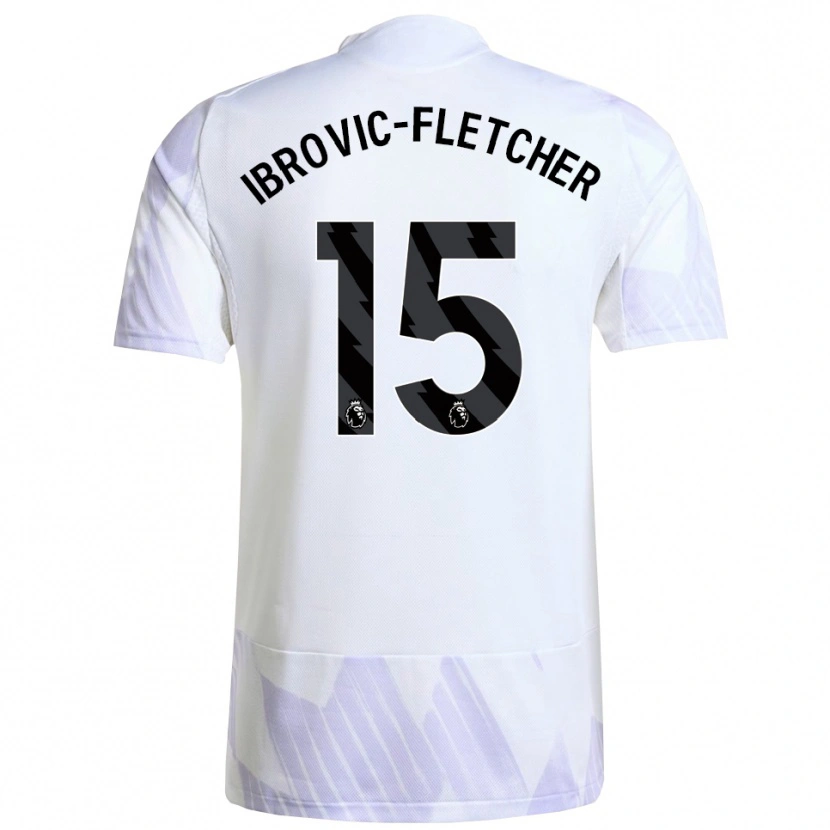 Danxen Kinderen Edward Ibrovic-Fletcher #15 Wit Paars Paars Uitshirt Uittenue 2025/26 T-Shirt