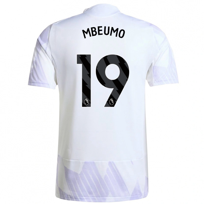 Danxen Kinderen Bryan Mbeumo #19 Wit Paars Paars Uitshirt Uittenue 2025/26 T-Shirt