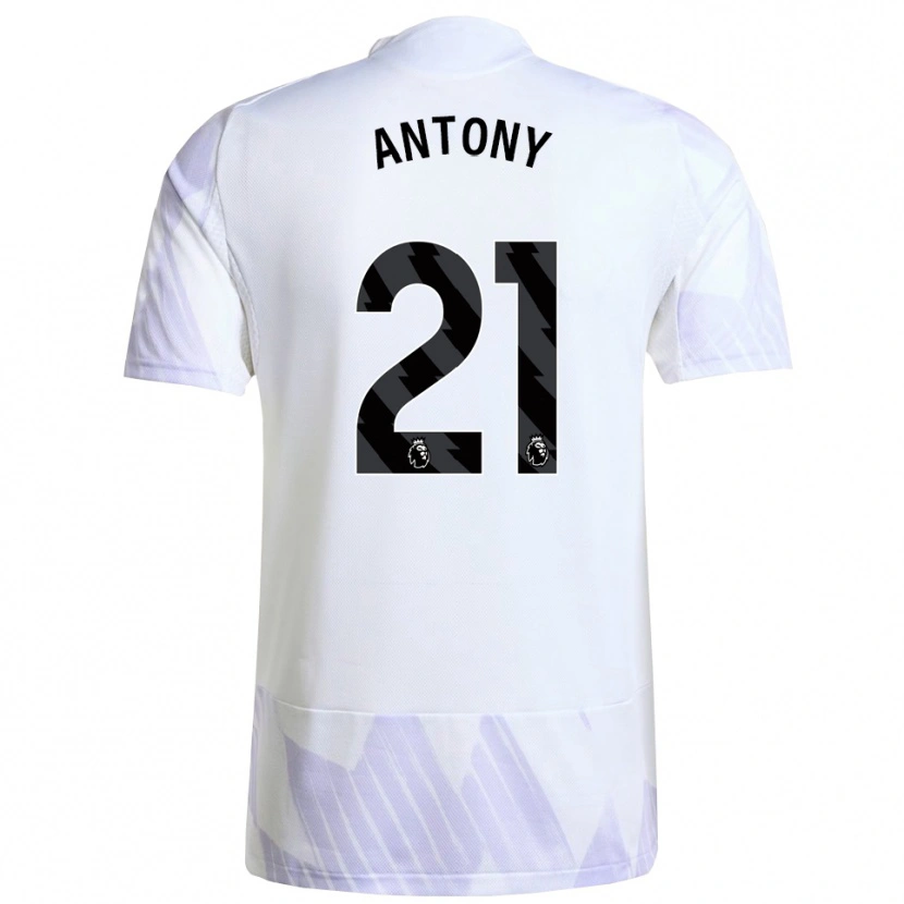 Danxen Kinderen Antony #21 Wit Paars Paars Uitshirt Uittenue 2025/26 T-Shirt