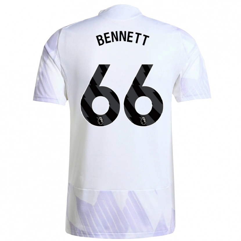 Danxen Kinderen Rhys Bennett #66 Wit Paars Paars Uitshirt Uittenue 2025/26 T-Shirt