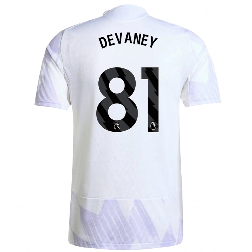 Danxen Kinderen Jacob Devaney #81 Wit Paars Paars Uitshirt Uittenue 2025/26 T-Shirt