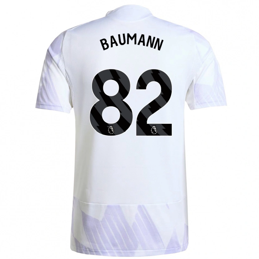 Danxen Kinderen Zach Baumann #82 Wit Paars Paars Uitshirt Uittenue 2025/26 T-Shirt