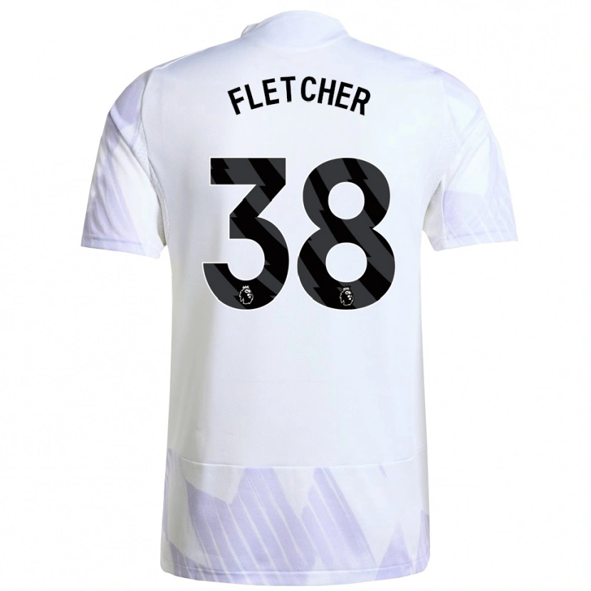 Danxen Kinderen Jack Fletcher #38 Wit Paars Paars Uitshirt Uittenue 2025/26 T-Shirt