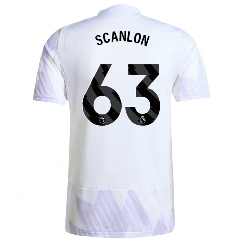 Danxen Kinderen James Scanlon #63 Wit Paars Paars Uitshirt Uittenue 2025/26 T-Shirt