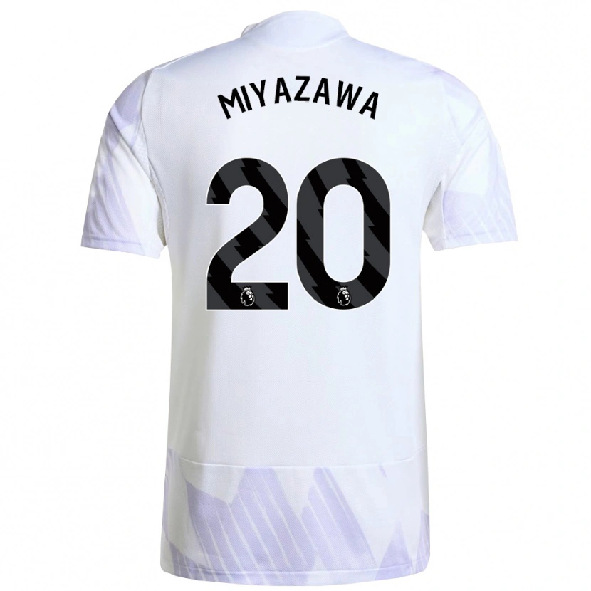 Danxen Kinderen Hinata Miyazawa #20 Wit Paars Paars Uitshirt Uittenue 2025/26 T-Shirt