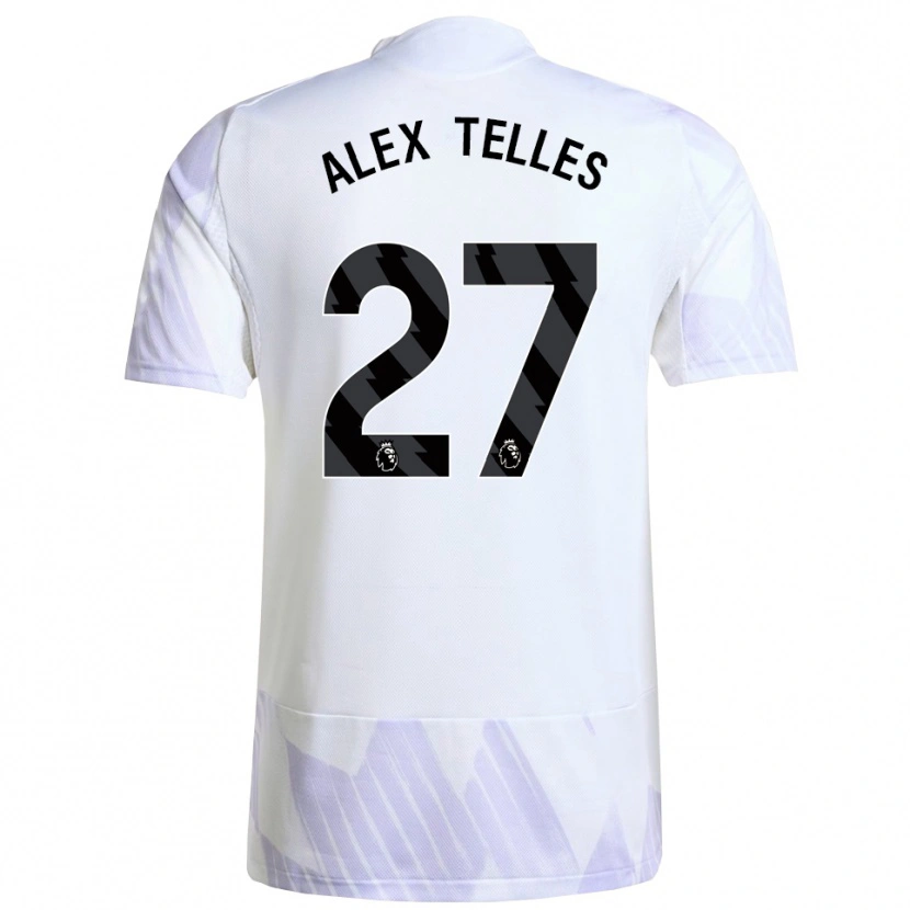 Danxen Kinderen Alex Nicolao Telles #27 Wit Paars Paars Uitshirt Uittenue 2025/26 T-Shirt