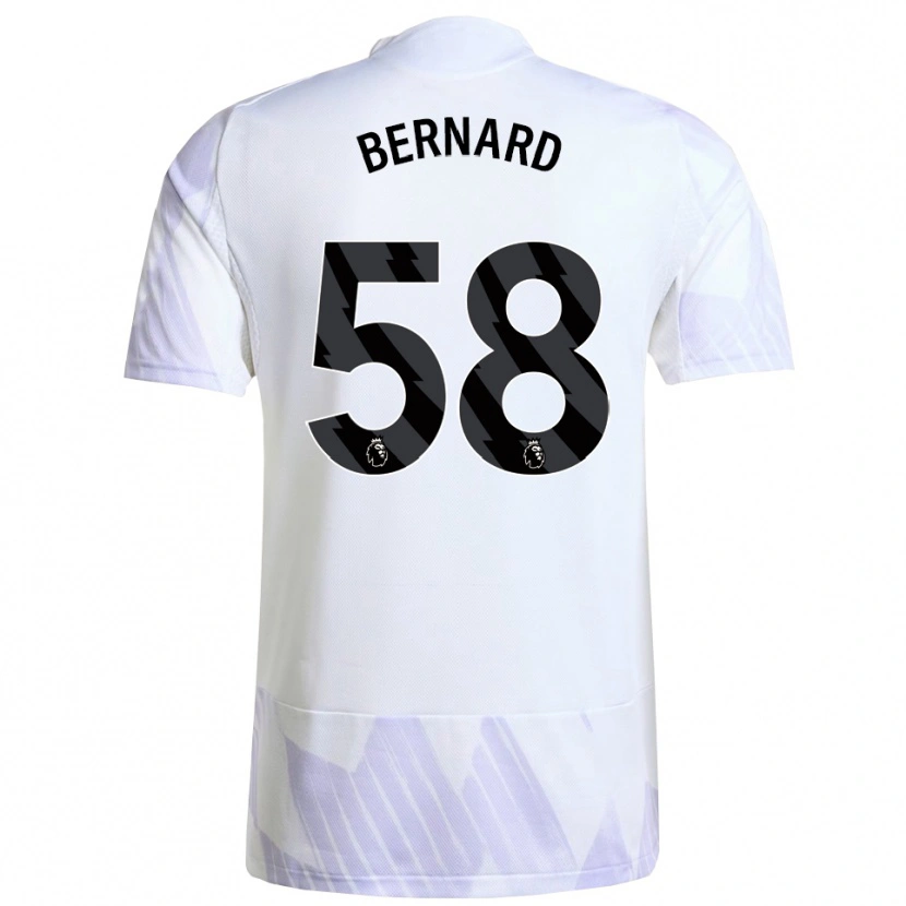 Danxen Kinderen Bernard #58 Wit Paars Paars Uitshirt Uittenue 2025/26 T-Shirt