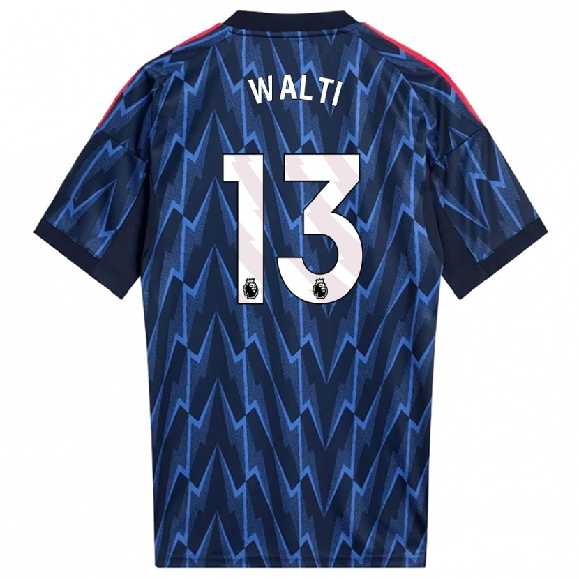 Danxen Kinderen Lia Walti #13 Marineblauw Rood Uitshirt Uittenue 2025/26 T-Shirt