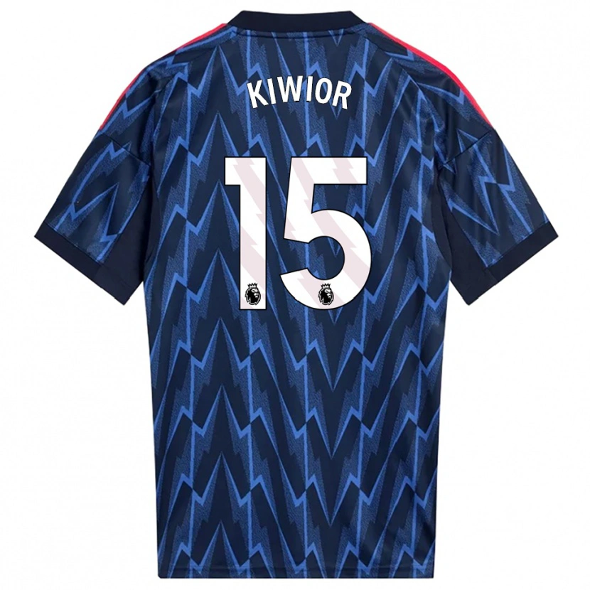 Danxen Kinderen Jakub Kiwior #15 Marineblauw Rood Uitshirt Uittenue 2025/26 T-Shirt