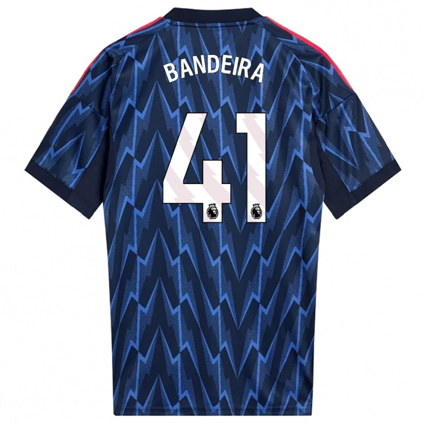 Danxen Kinderen Mauro Bandeira #41 Marineblauw Rood Uitshirt Uittenue 2025/26 T-Shirt