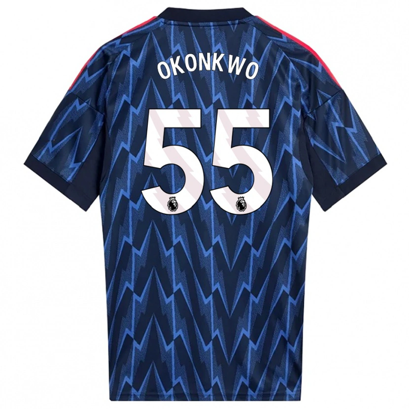 Danxen Kinderen Brian Okonkwo #55 Marineblauw Rood Uitshirt Uittenue 2025/26 T-Shirt