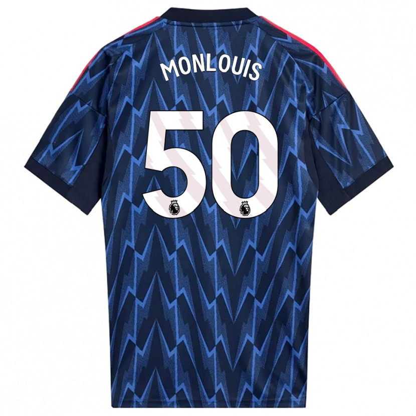 Danxen Kinderen Zane Monlouis #50 Marineblauw Rood Uitshirt Uittenue 2025/26 T-Shirt