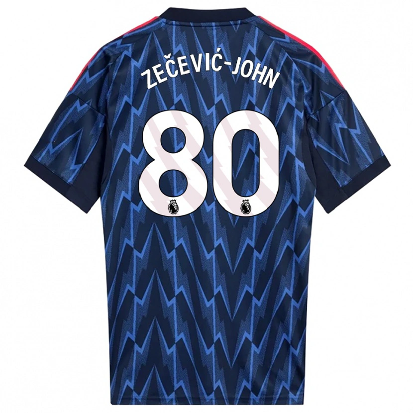 Danxen Kinderen Louis Zečević-John #80 Marineblauw Rood Uitshirt Uittenue 2025/26 T-Shirt