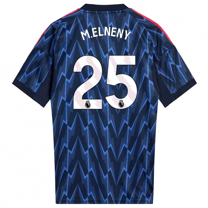 Danxen Kinderen Mohamed Elneny #25 Marineblauw Rood Uitshirt Uittenue 2025/26 T-Shirt