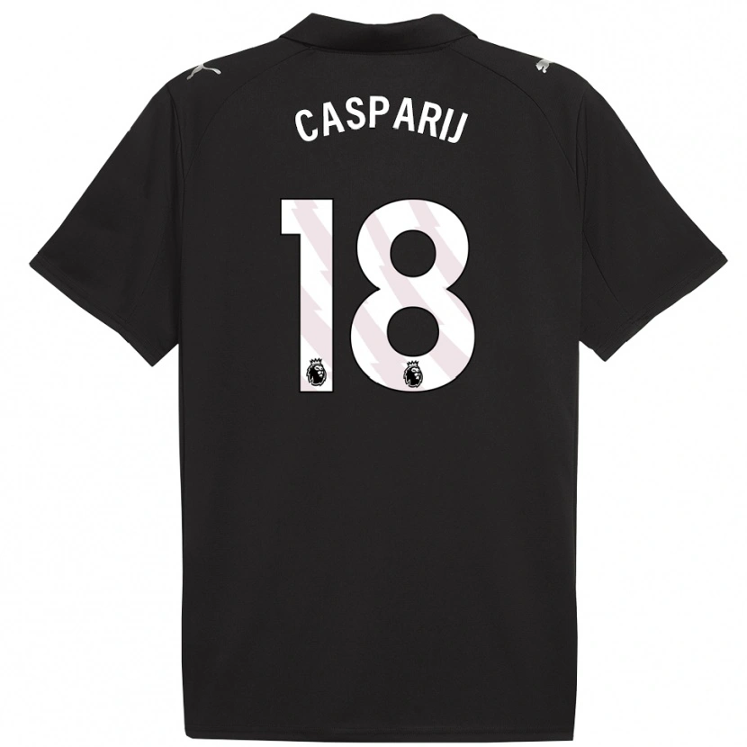 Danxen Kinderen Kerstin Casparij #18 Zwart Wit Uitshirt Uittenue 2025/26 T-Shirt