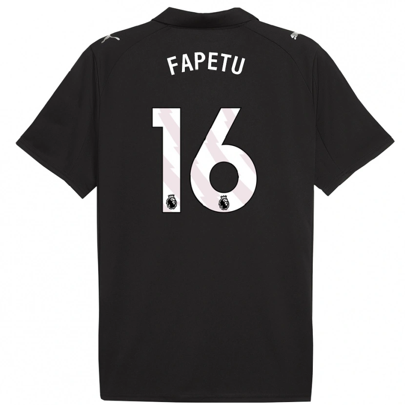 Danxen Kinderen Femi Fapetu #16 Zwart Wit Uitshirt Uittenue 2025/26 T-Shirt