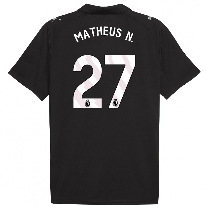 Danxen Kinderen Matheus Nunes #27 Zwart Wit Uitshirt Uittenue 2025/26 T-Shirt