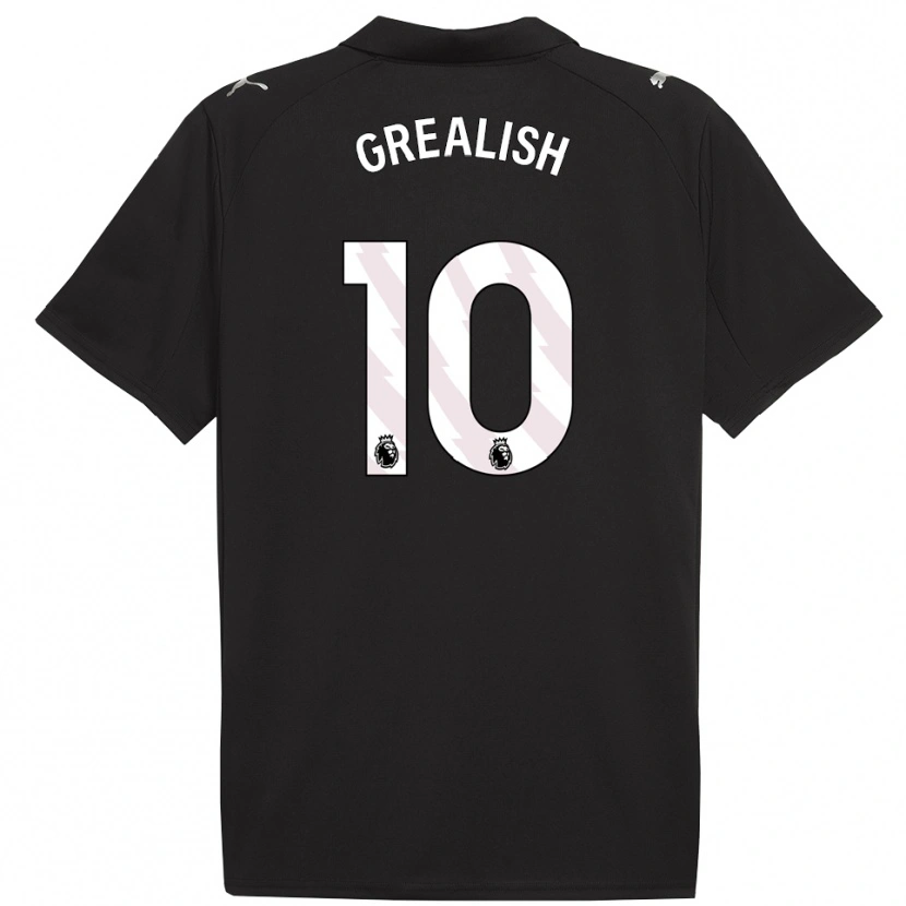 Danxen Kinderen Jack Grealish #10 Zwart Wit Uitshirt Uittenue 2025/26 T-Shirt