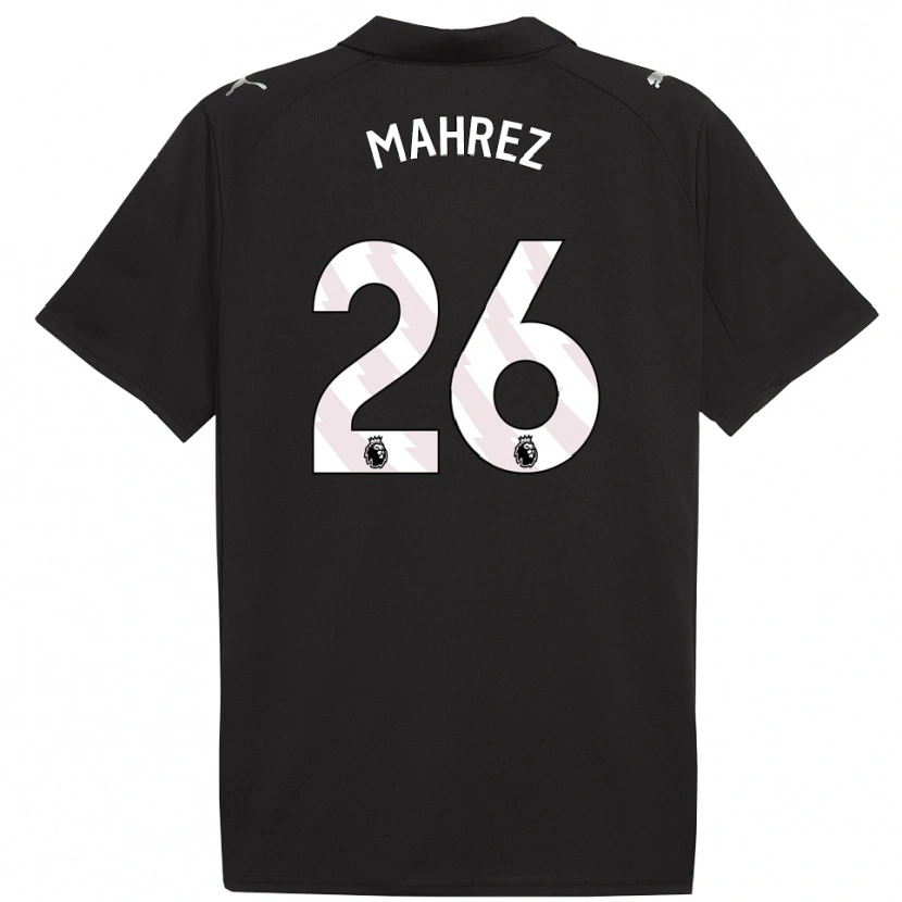 Danxen Kinderen Riyad Mahrez #26 Zwart Wit Uitshirt Uittenue 2025/26 T-Shirt