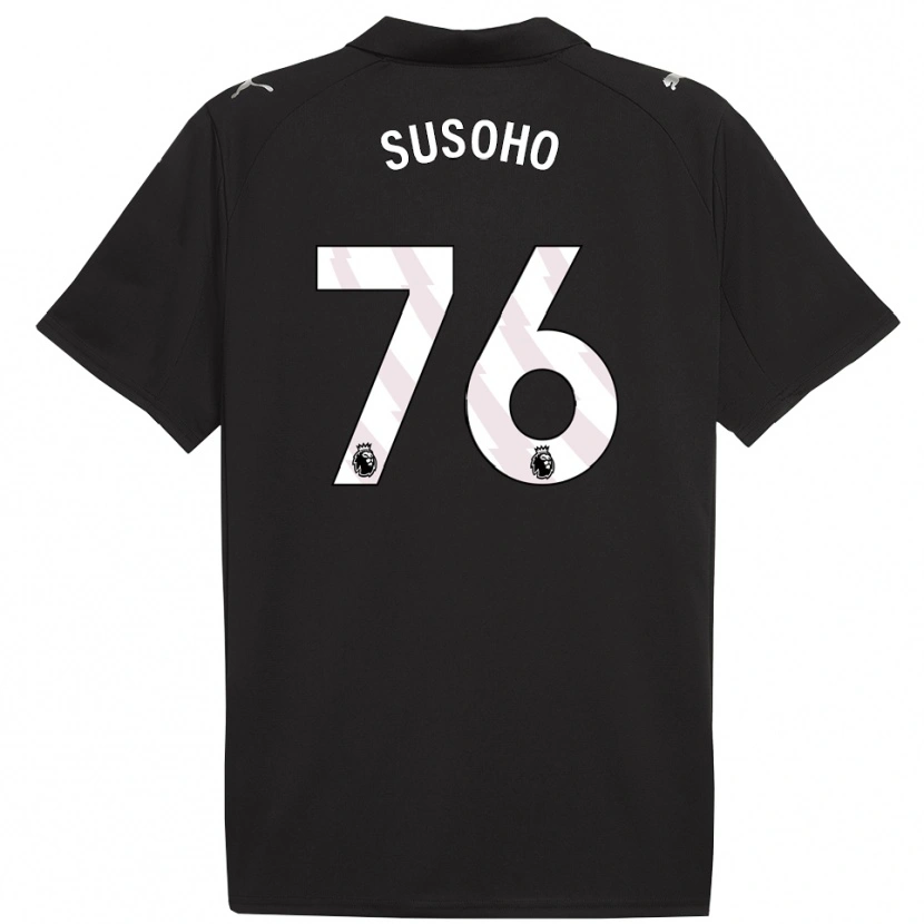 Danxen Kinderen Mahamadou Susoho #76 Zwart Wit Uitshirt Uittenue 2025/26 T-Shirt