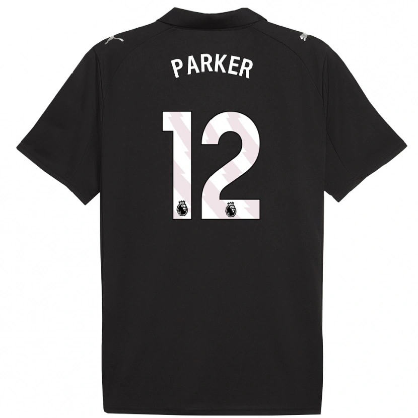 Danxen Kinderen Xavier Parker #12 Zwart Wit Uitshirt Uittenue 2025/26 T-Shirt