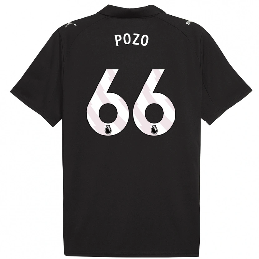 Danxen Kinderen Iker Pozo #66 Zwart Wit Uitshirt Uittenue 2025/26 T-Shirt