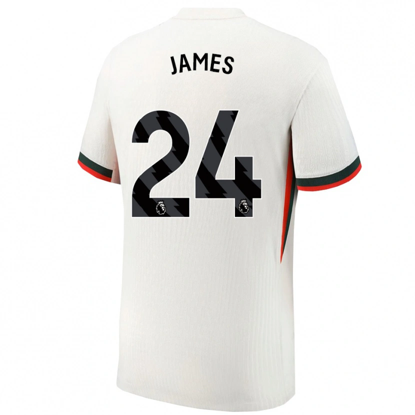 Danxen Kinderen Reece James #24 Wit Groen Uitshirt Uittenue 2025/26 T-Shirt