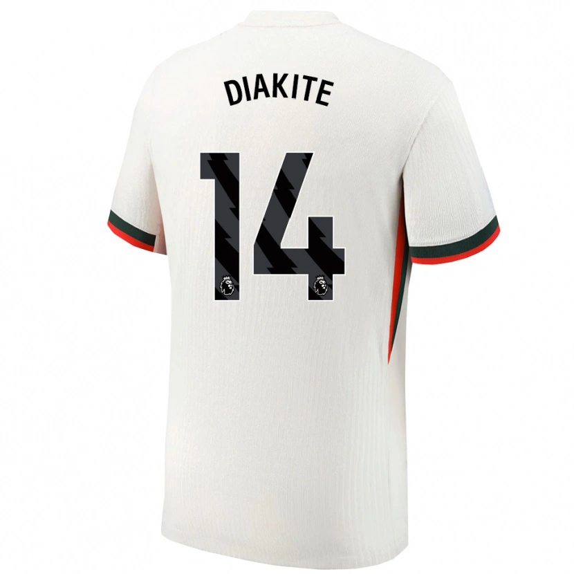 Danxen Kinderen Calvin Diakite #14 Wit Groen Uitshirt Uittenue 2025/26 T-Shirt