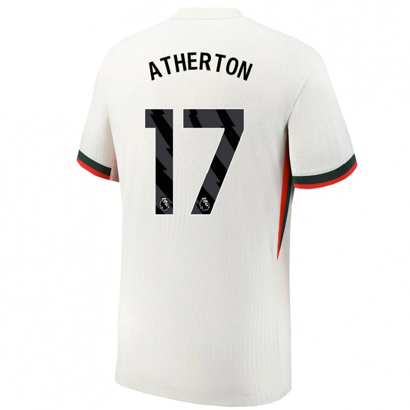 Danxen Kinderen Chris Atherton #17 Wit Groen Uitshirt Uittenue 2025/26 T-Shirt