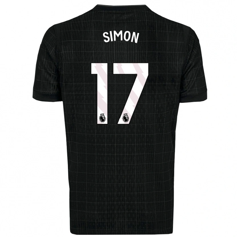 Danxen Kinderen Kyah Simon #17 Zwart Grijs Uitshirt Uittenue 2025/26 T-Shirt