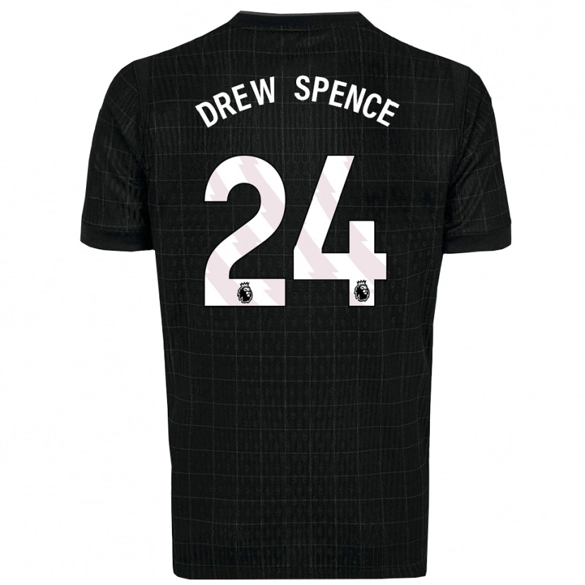Danxen Kinderen Drew Spence #24 Zwart Grijs Uitshirt Uittenue 2025/26 T-Shirt