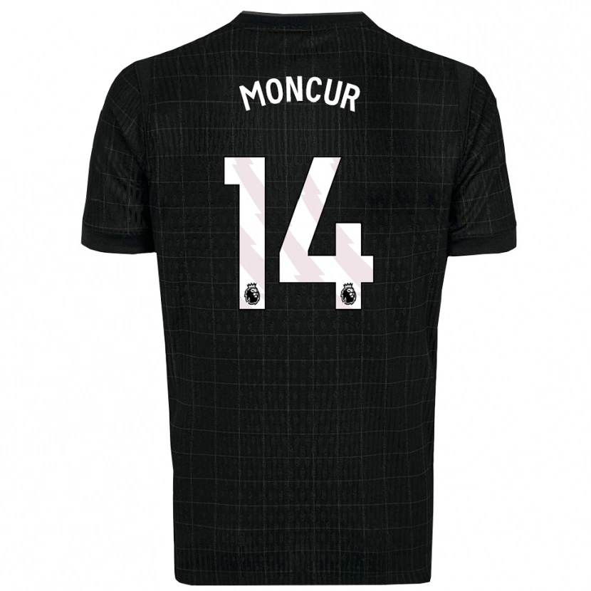 Danxen Kinderen Ronny Moncur #14 Zwart Grijs Uitshirt Uittenue 2025/26 T-Shirt