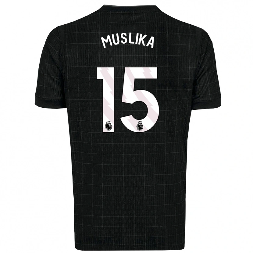 Danxen Kinderen Armend Muslika #15 Zwart Grijs Uitshirt Uittenue 2025/26 T-Shirt