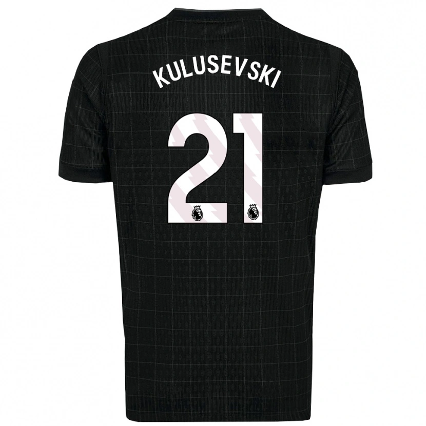 Danxen Kinderen Dejan Kulusevski #21 Zwart Grijs Uitshirt Uittenue 2025/26 T-Shirt