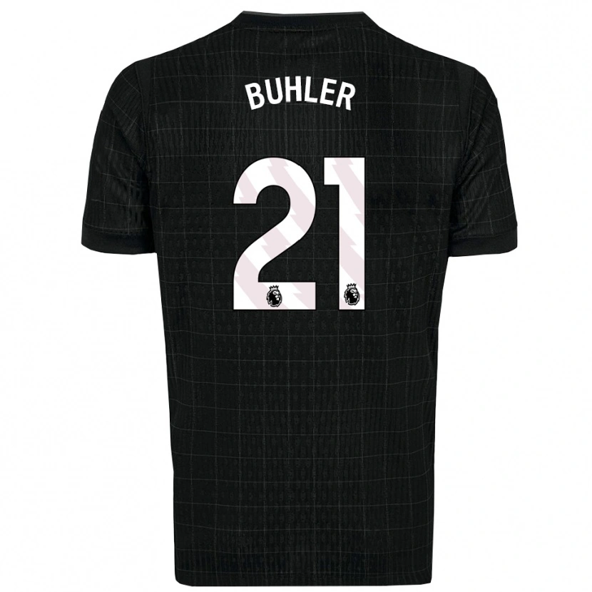 Danxen Kinderen Luana Bühler #21 Zwart Grijs Uitshirt Uittenue 2025/26 T-Shirt