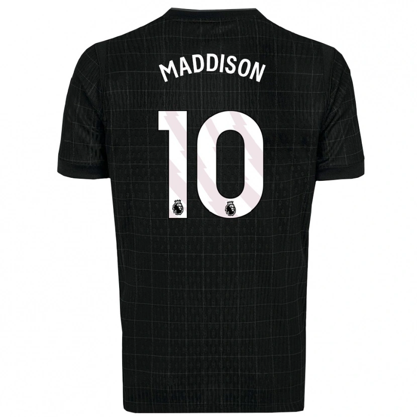 Danxen Kinderen James Maddison #10 Zwart Grijs Uitshirt Uittenue 2025/26 T-Shirt