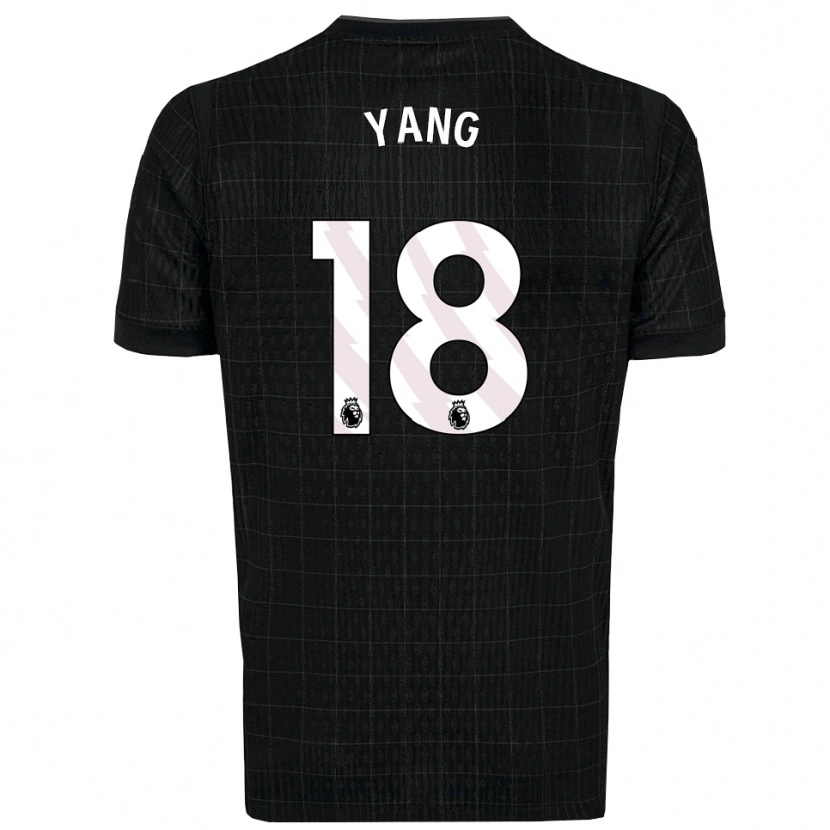 Danxen Kinderen Min-Hyeok Yang #18 Zwart Grijs Uitshirt Uittenue 2025/26 T-Shirt