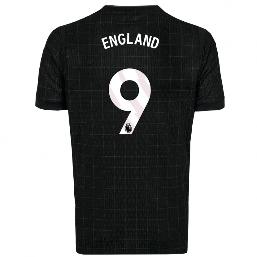 Danxen Kinderen Bethany England #9 Zwart Grijs Uitshirt Uittenue 2025/26 T-Shirt