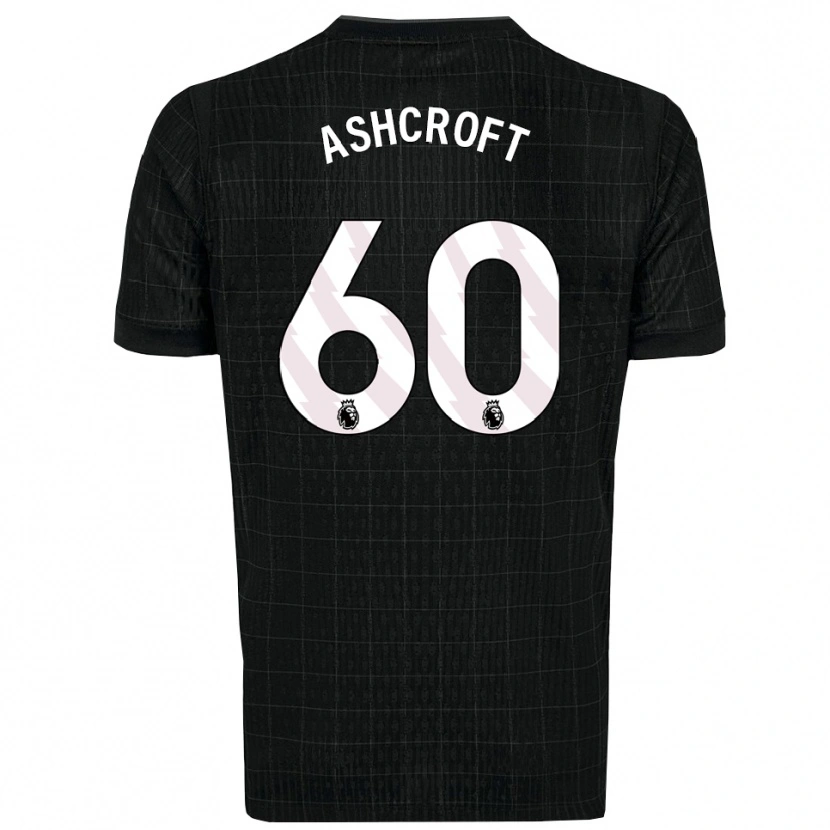 Danxen Kinderen Tyrell Ashcroft #60 Zwart Grijs Uitshirt Uittenue 2025/26 T-Shirt