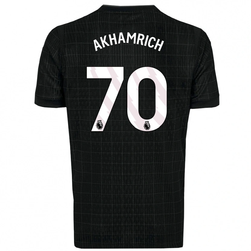 Danxen Kinderen Yusuf Akhamrich #70 Zwart Grijs Uitshirt Uittenue 2025/26 T-Shirt