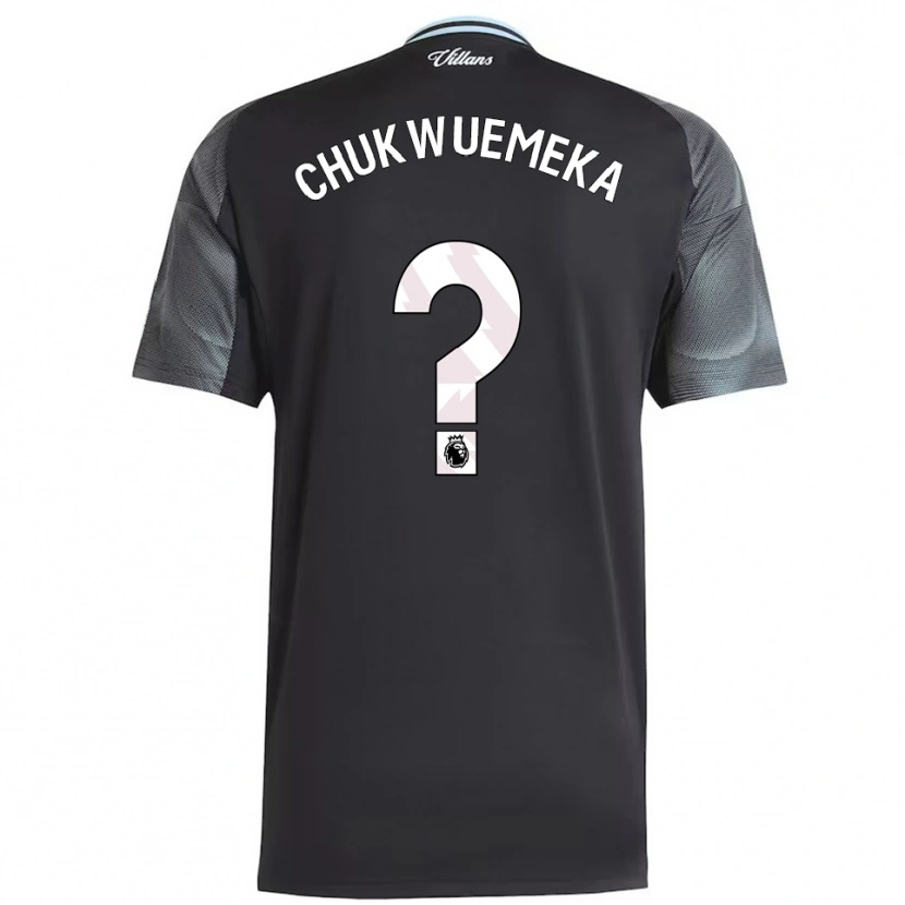 Danxen Kinderen Caleb Chukwuemeka #0 Zwart Hemelsblauw Uitshirt Uittenue 2025/26 T-Shirt