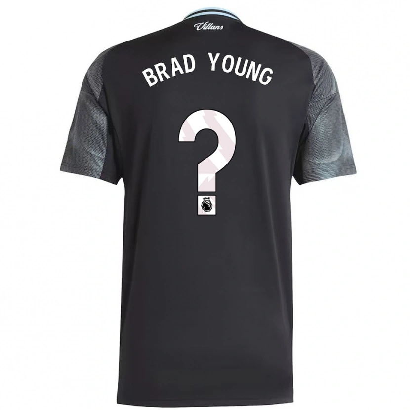 Danxen Kinderen Brad Young #0 Zwart Hemelsblauw Uitshirt Uittenue 2025/26 T-Shirt