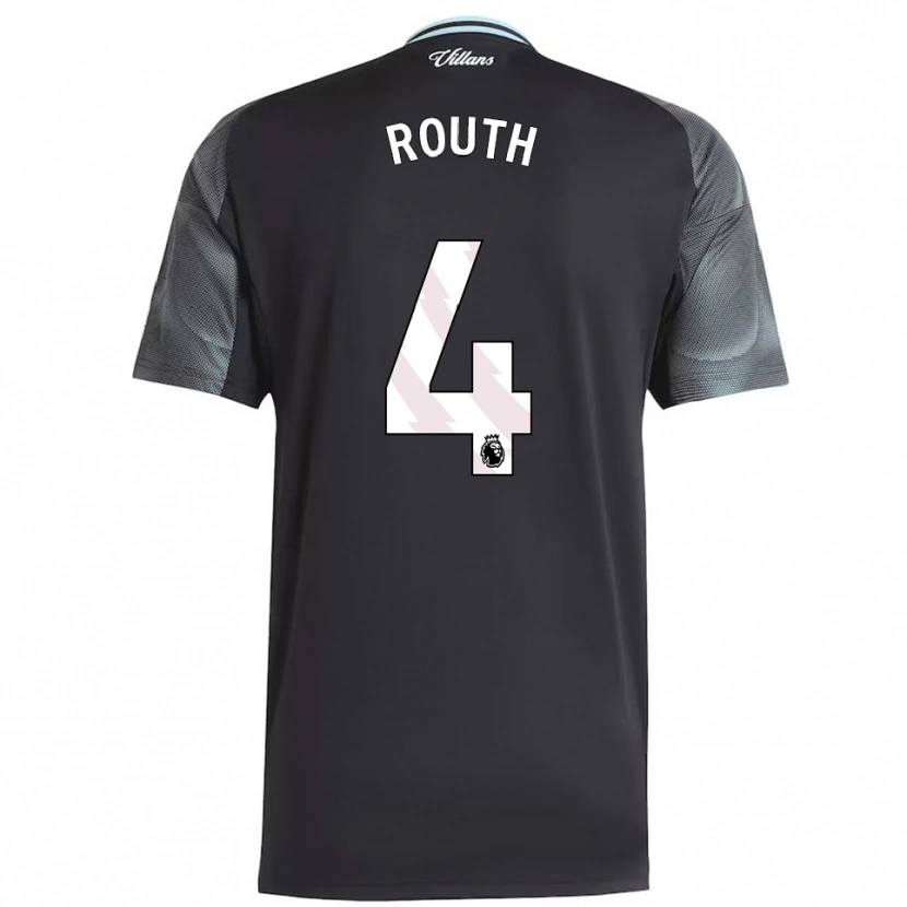 Danxen Kinderen Leon Routh #4 Zwart Hemelsblauw Uitshirt Uittenue 2025/26 T-Shirt