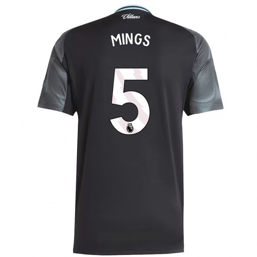 Danxen Kinderen Tyrone Mings #5 Zwart Hemelsblauw Uitshirt Uittenue 2025/26 T-Shirt