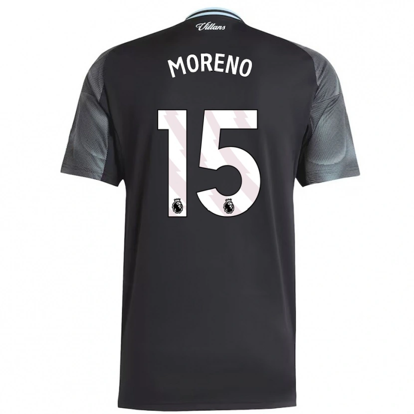 Danxen Kinderen Álex Moreno #15 Zwart Hemelsblauw Uitshirt Uittenue 2025/26 T-Shirt